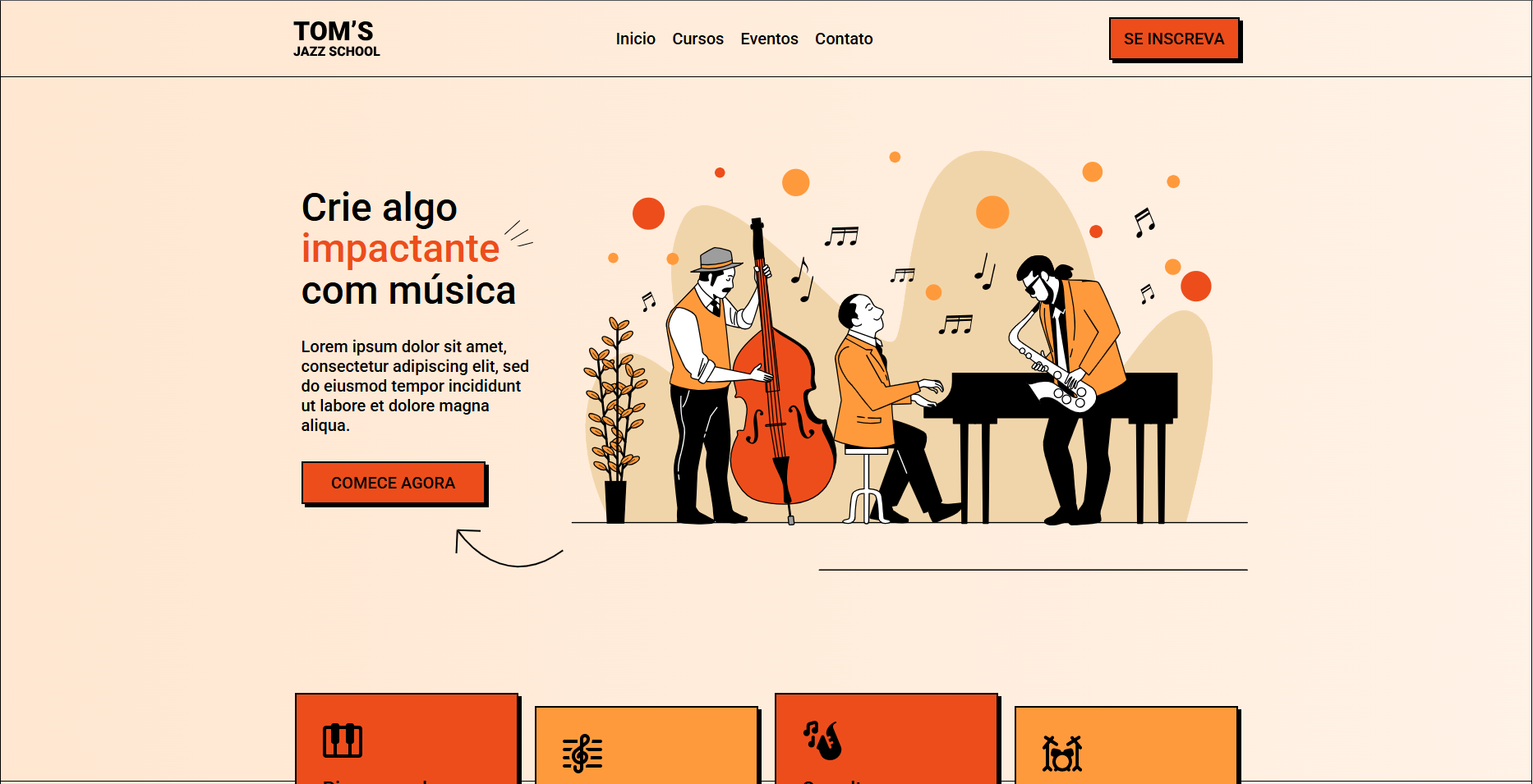 Landing Page de Empresa de Música Jazz